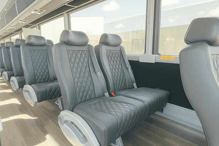 interior of Coach Bus Cary charter bus