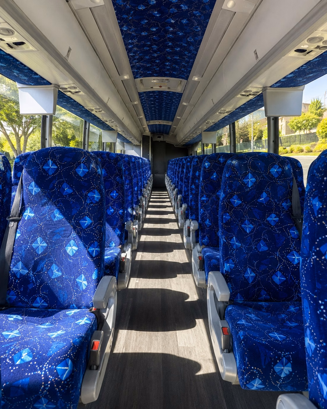 56 passenger charter bus interior
