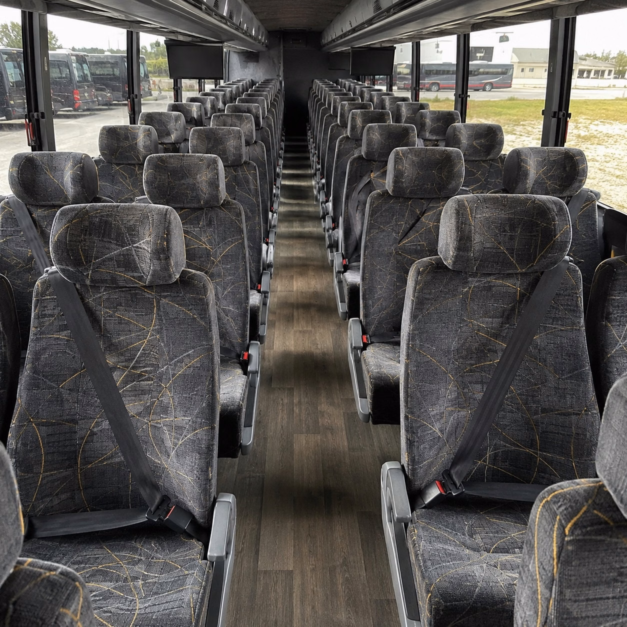 cary charter bus rental interior